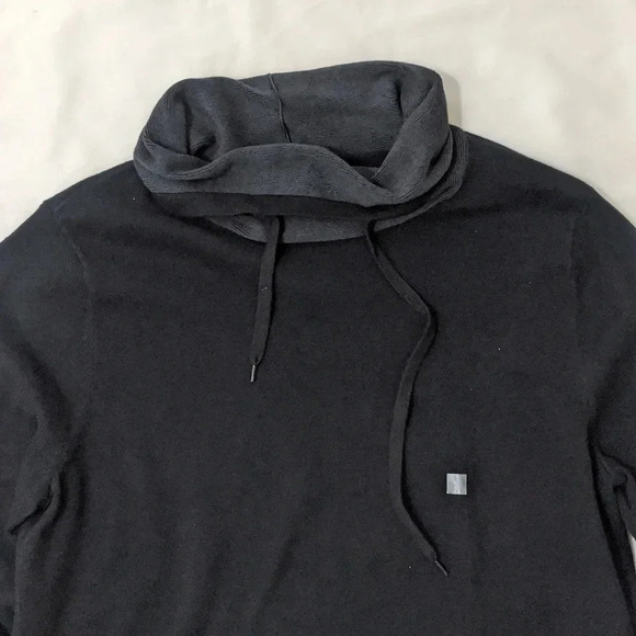 NWT Express Drawstring Cowl Neck Sweater, Color Black/Gray Size L - Picture 3 of 13